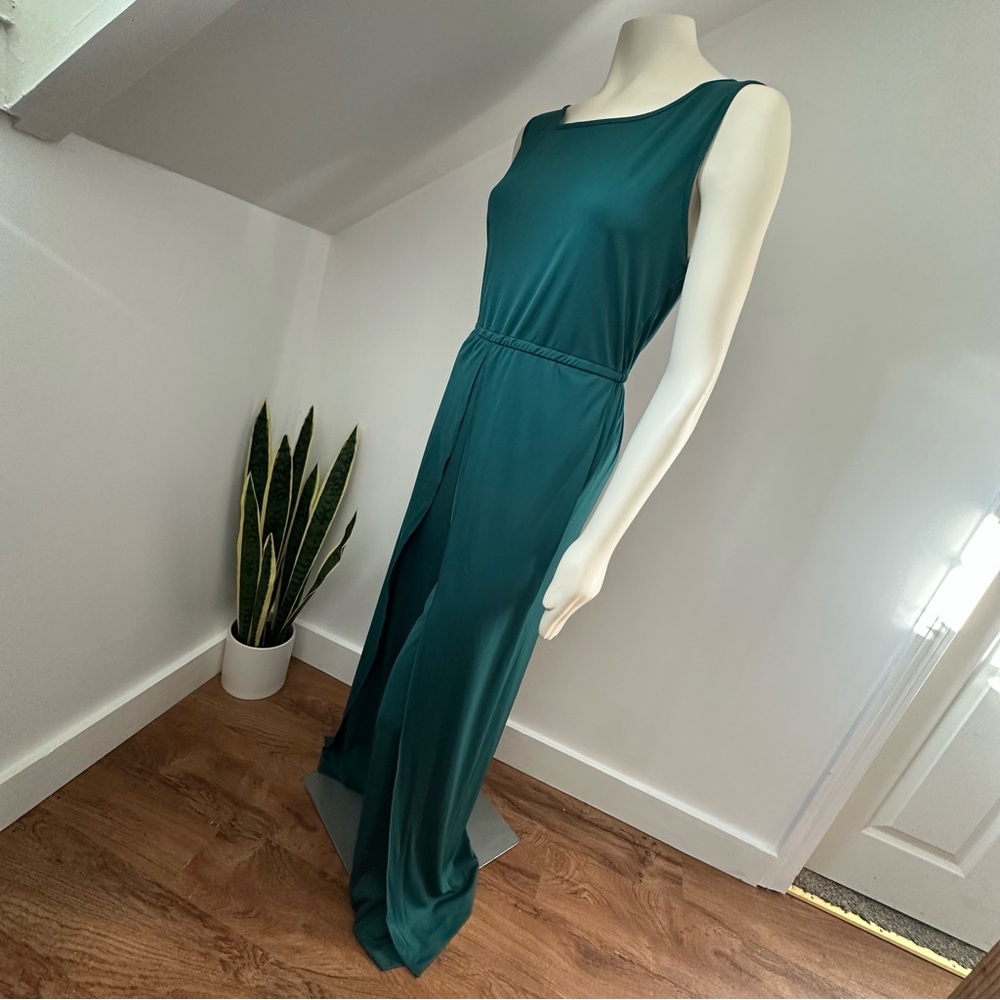 Koh Koh : Teal Sleeveless Jumpsuit with Keyhole Back